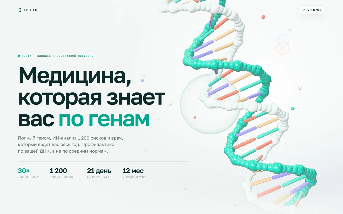 Обложка презентации клиники HELIX